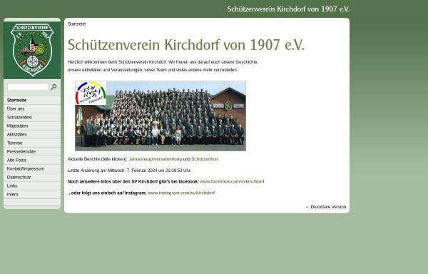 Vorschau von www.svkirchdorf.de, Schützenverein Kirchdorf von 1907 e.V.
