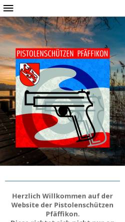 Vorschau der mobilen Webseite www.ps-pfaeffikon.com, Pistolenschützen Pfäffikon