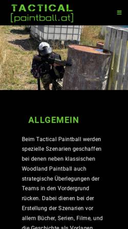 Vorschau der mobilen Webseite www.tacticalpaintball.at, Tactical Paintball