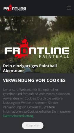 Vorschau der mobilen Webseite frontline-paintball.de, Frontline Paintball Spielfeld