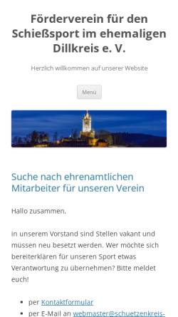 Vorschau der mobilen Webseite schuetzenkreis-dillenburg.de, Schützenkreis 43 Dillenburg