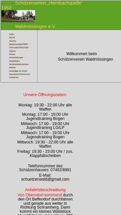 Vorschau der mobilen Webseite www.schuetzen-waldmoessingen.de, Schützenverein Waldmössingen
