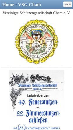 Vorschau der mobilen Webseite www.vsg-cham.de, Vereinigte Schützengesellschaft Cham e.V.