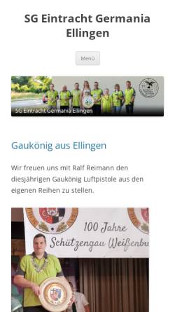 Vorschau der mobilen Webseite www.sg-ellingen.de, Schützengesellschaft Eintracht Germania Ellingen e.V.