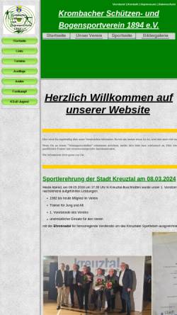 Vorschau der mobilen Webseite www.ksub-krombach.de, Kyffhäuser Schützen-und Bogensportverein Krombach 1894 e.V.