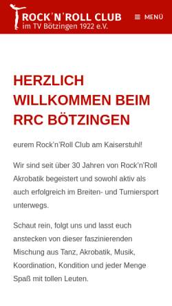 Vorschau der mobilen Webseite www.rrc-boetzingen.de, Rock'n'Roll Club Bötzingen