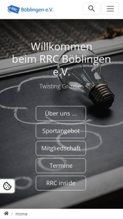 Vorschau der mobilen Webseite www.rrc-boeblingen.de, RRC Twisting Grizzlies e.V., Böblingen