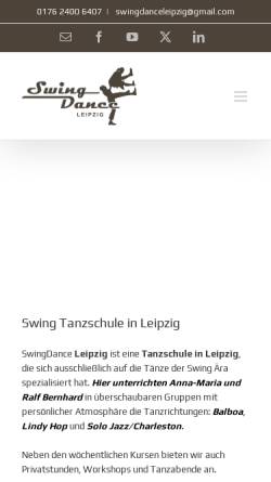 Vorschau der mobilen Webseite www.swingdanceleipzig.com, SwingDance Leipzig