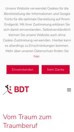 Vorschau der mobilen Webseite bdt-ev.de, Berufsverband Deutscher Tanzlehrer e.V.