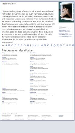 Vorschau der mobilen Webseite www.1001-pferdenamen.de, Pferdenamen, mindshape GmbH