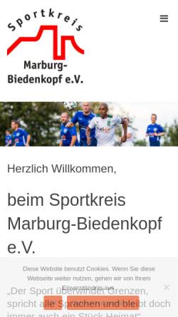 Vorschau der mobilen Webseite www.sportkreis-marburg-biedenkopf.de, Sportkreis Marburg-Biedenkopf