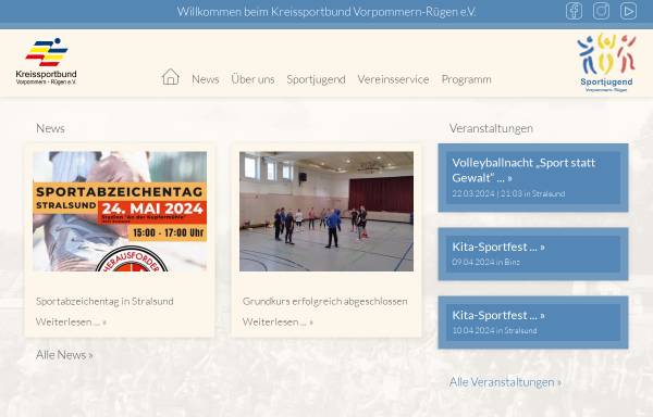 Vorschau von www.ksb-vr.de, Kreissportbund Vorpommern-Rügen e.V.
