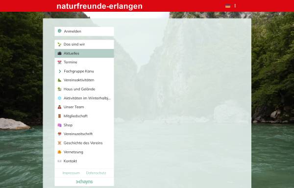 Vorschau von www.naturfreunde-erlangen.de, Naturfreunde Erlangen e. V., Kanugruppe