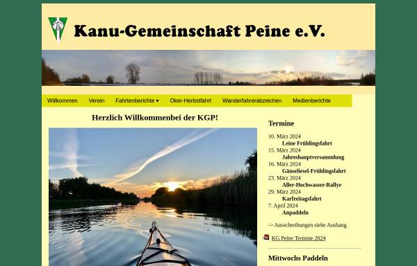 Vorschau von www.kgpeine.de, Kanu - Gemeinschaft Peine von 1951 e.V.