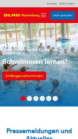 Vorschau der mobilen Webseite dlrg-herrenberg.de, DLRG Ortsgruppe Herrenberg