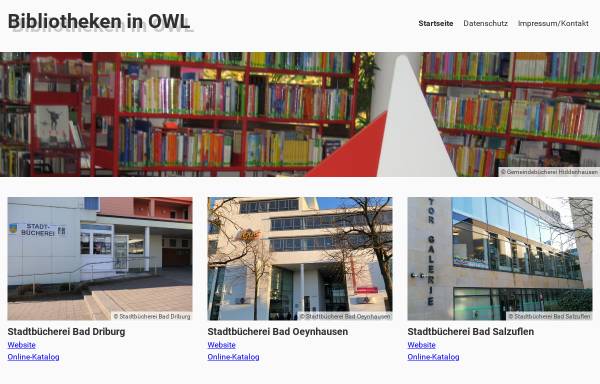 Vorschau von www.bibliotheken-in-owl.de, Bibliotheken in der Region Ostwestfalen-Lippe