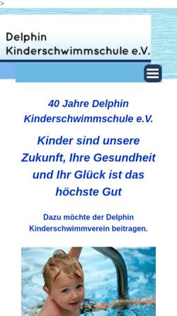 Vorschau der mobilen Webseite www.delphin-ksv.de, Delphin Kinderschwimmschule e.V.