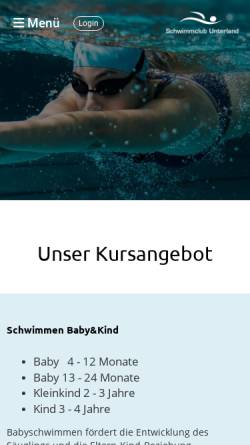 Vorschau der mobilen Webseite www.scul.li, Schwimmclub Unterland