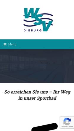 Vorschau der mobilen Webseite www.wsv-dieburg.de, Wassersportverein Dieburg e.V.