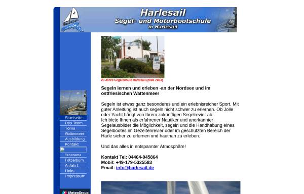 Vorschau von www.harlesail.de, Segelschule Harlesail - Nordsee