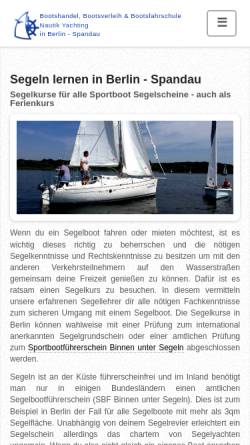 Vorschau der mobilen Webseite www.segeln-lernen-berlin.de, Exklusive Segel- und Motorbootausbildung in Berlin