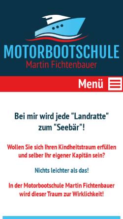 Vorschau der mobilen Webseite www.motorbootschule.at, Motorbootschule Martin Fichtenbauer