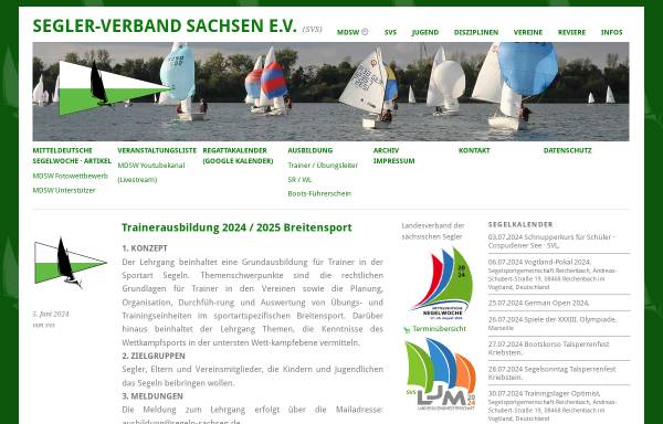 Vorschau von segeln-sachsen.de, Segler-Verband Sachsen e.V.