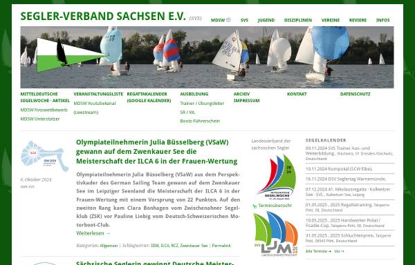 Vorschau von segeln-sachsen.de, Segler-Verband Sachsen e.V.