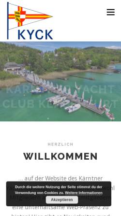 Vorschau der mobilen Webseite kyck.at, Kärntner Yacht Club Klagenfurt (KYCK)