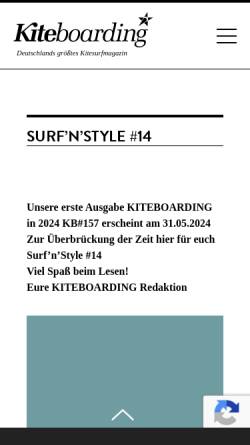 Vorschau der mobilen Webseite kiteboarding.eu, Kiteboarding Magazin