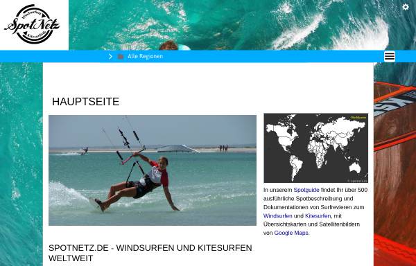 Vorschau von www.spotnetz.de, Spotnetz - Surfspots weltweit
