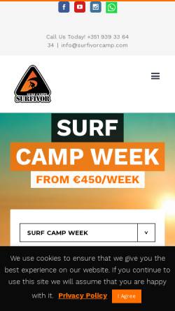 Vorschau der mobilen Webseite surfivorcamp.com, Surfivor Surf Camp