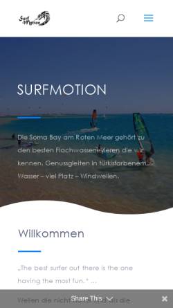 Vorschau der mobilen Webseite surfmotion.com, Surf Kitemotion Center