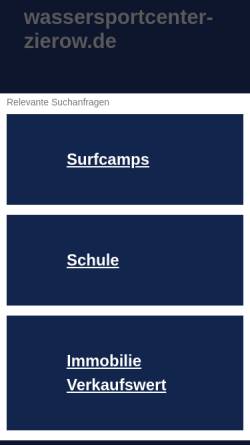 Vorschau der mobilen Webseite www.wassersportcenter-zierow.de, Wassersportcenter Zierow
