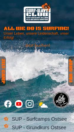 Vorschau der mobilen Webseite www.die-surfschule.de, Surfschule Zingst