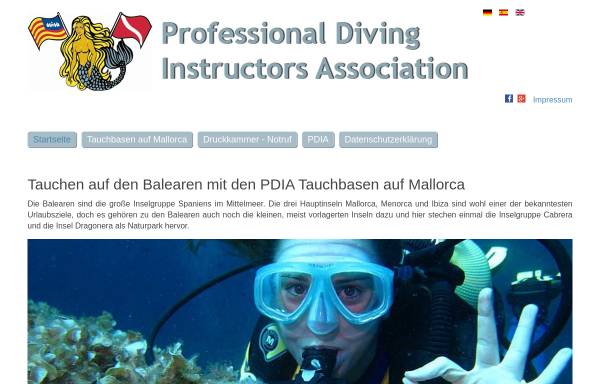 Vorschau von www.pdia-divingcenter.de, Professional Diving Instructors Association