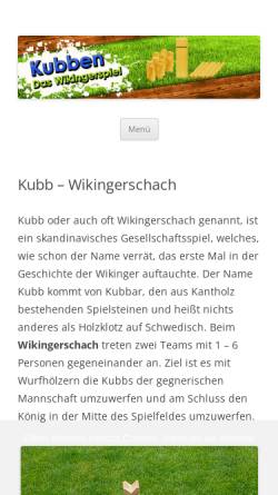Vorschau der mobilen Webseite www.wikingerschach-kubb.de, Kubben