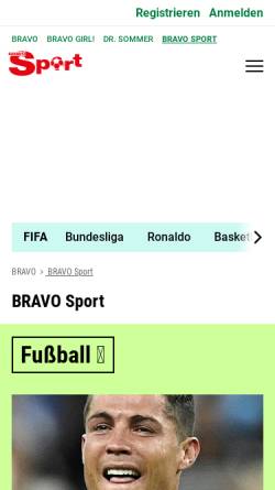Vorschau der mobilen Webseite www.bravo.de, Bravo Sport