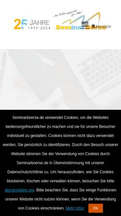 Vorschau der mobilen Webseite www.seminarboerse.de, Seminarboerse GmbH