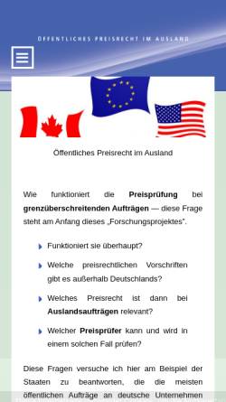 Vorschau der mobilen Webseite www.preisrecht.net, Öffentliches Preisrecht im Ausland, Michael Singer