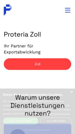 Vorschau der mobilen Webseite www.proteria.de, ProTeria GmbH
