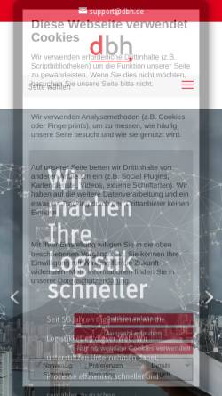 Vorschau der mobilen Webseite www.dbh.de, DBH Logistics IT AG