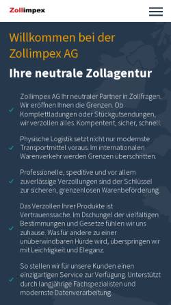 Vorschau der mobilen Webseite www.zollimpex.ch, Zollimpex AG