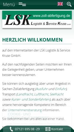 Vorschau der mobilen Webseite www.zoll-abfertigung.de, LSK Logistik & Service Kruse GmbH