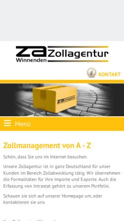 Vorschau der mobilen Webseite www.zollagentur-winnenden.de, ZA Zollagentur Winnenden GmbH