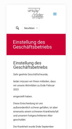 Vorschau der mobilen Webseite www.urlogistik.de, Ursula Röder Zoll & Logistik GmbH