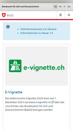 Vorschau der mobilen Webseite www.bazg.admin.ch, Schweizer Zoll News - Eidg. Zollverwaltung