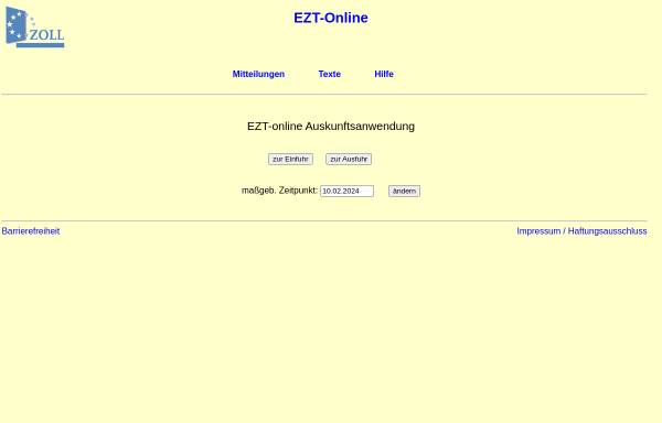 EZT-Online - Generalzolldirektion Bonn