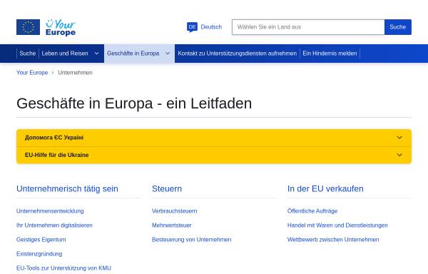 Europäische Kommission - One Stop Internet Shop für Unternehmen