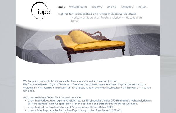 Vorschau von www.ippo.org, Institut für Psychoanalyse und Psychotherapie Ostwestfalen